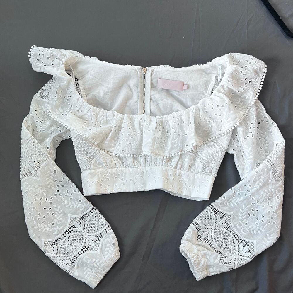 Sofia The Label Amore Lace Crop Top Size 6 - Picture 10 of 10